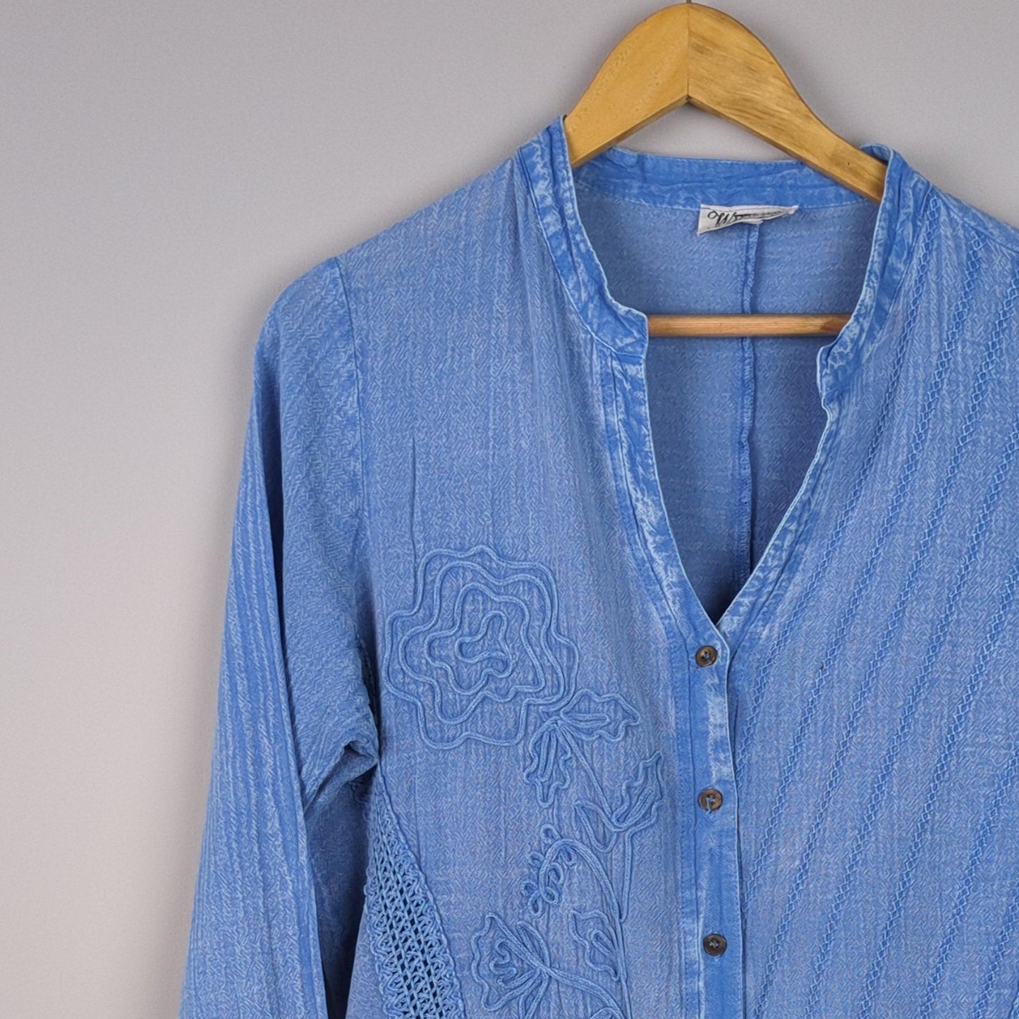 Blue Floral Embroidered Tunic