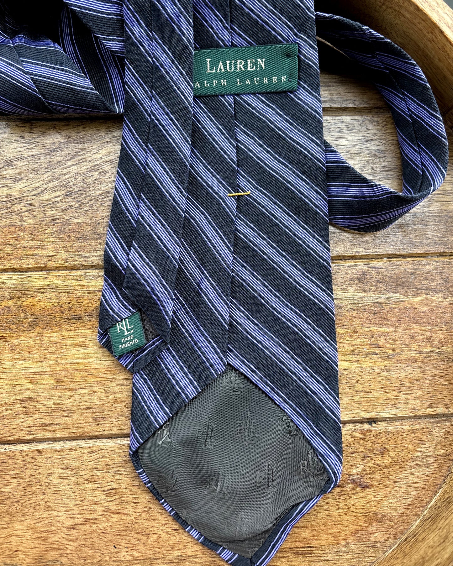 Lauren Purple Striped Silk Necktie