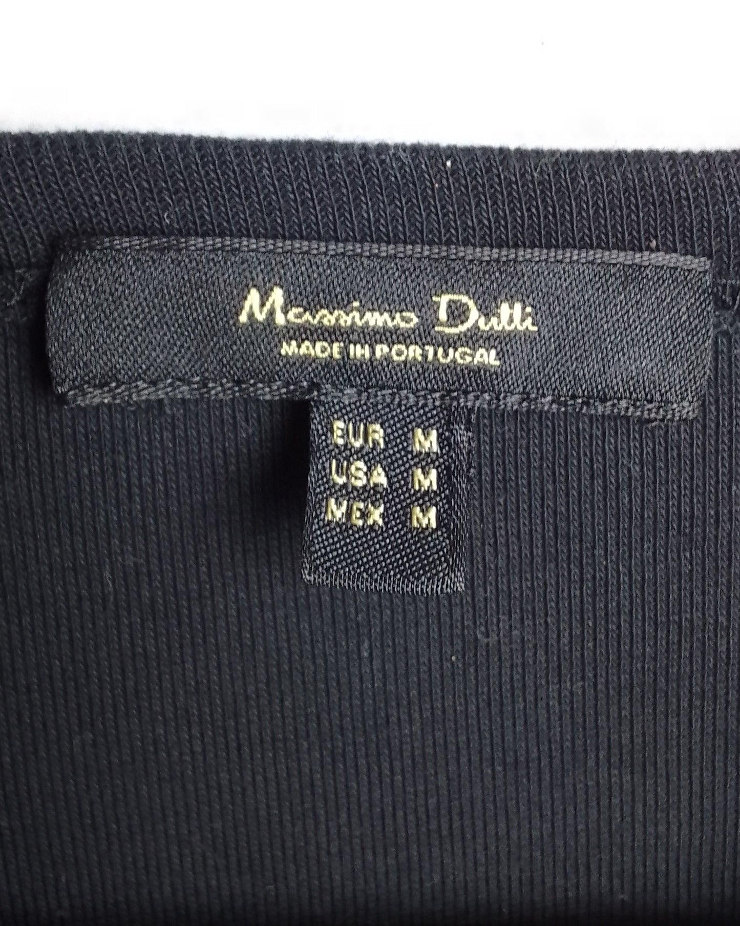 Massimo Dutti Black Crewneck T-Shirt