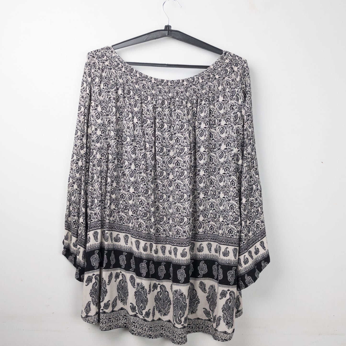 Paisley Print Peasant Blouse