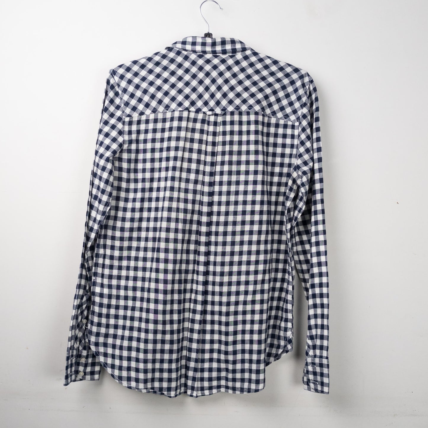 Navy and White Gingham Check Shirt