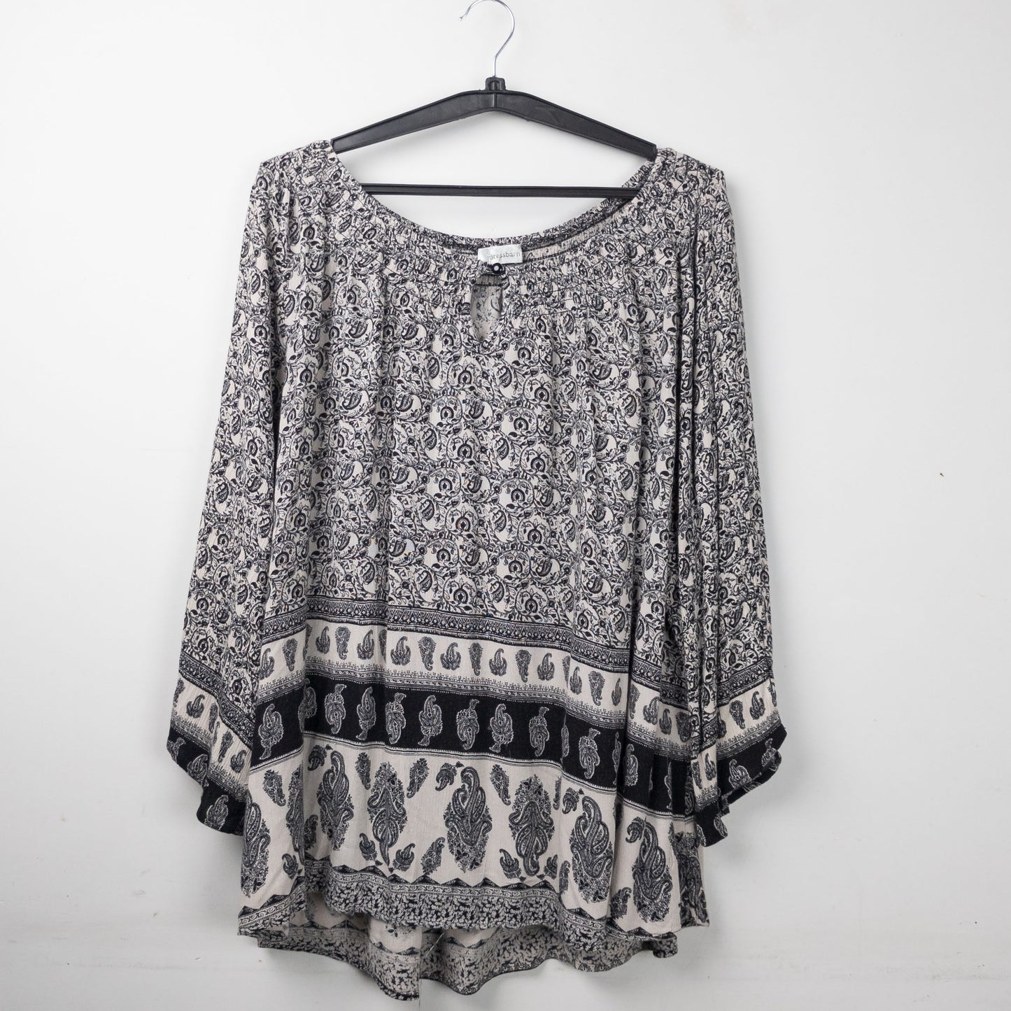 Paisley Print Peasant Blouse