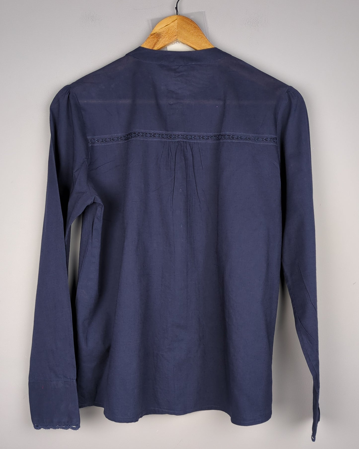 M&S Blue Embroidered Blouse