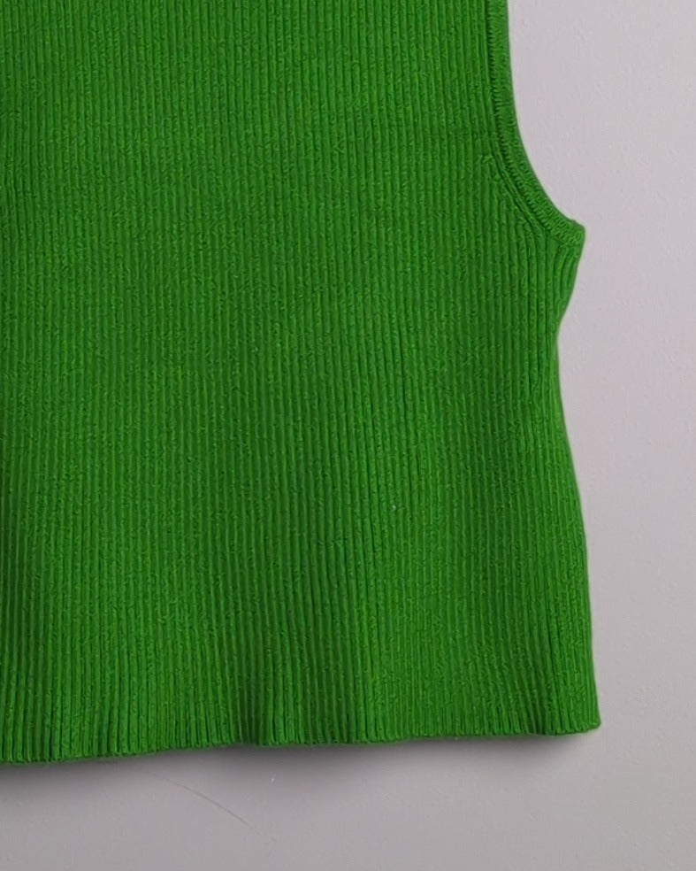 Mango Green Ribbed Tank