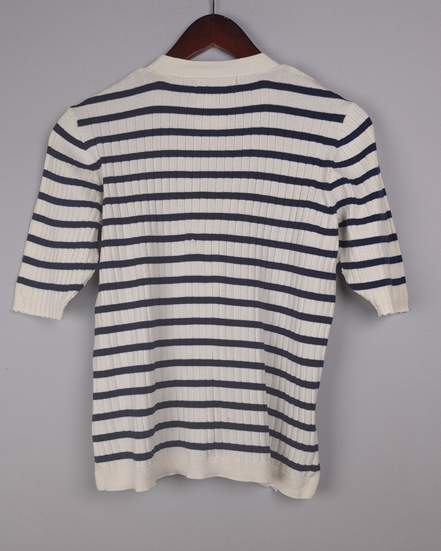 M&S White Striped Cardigan
