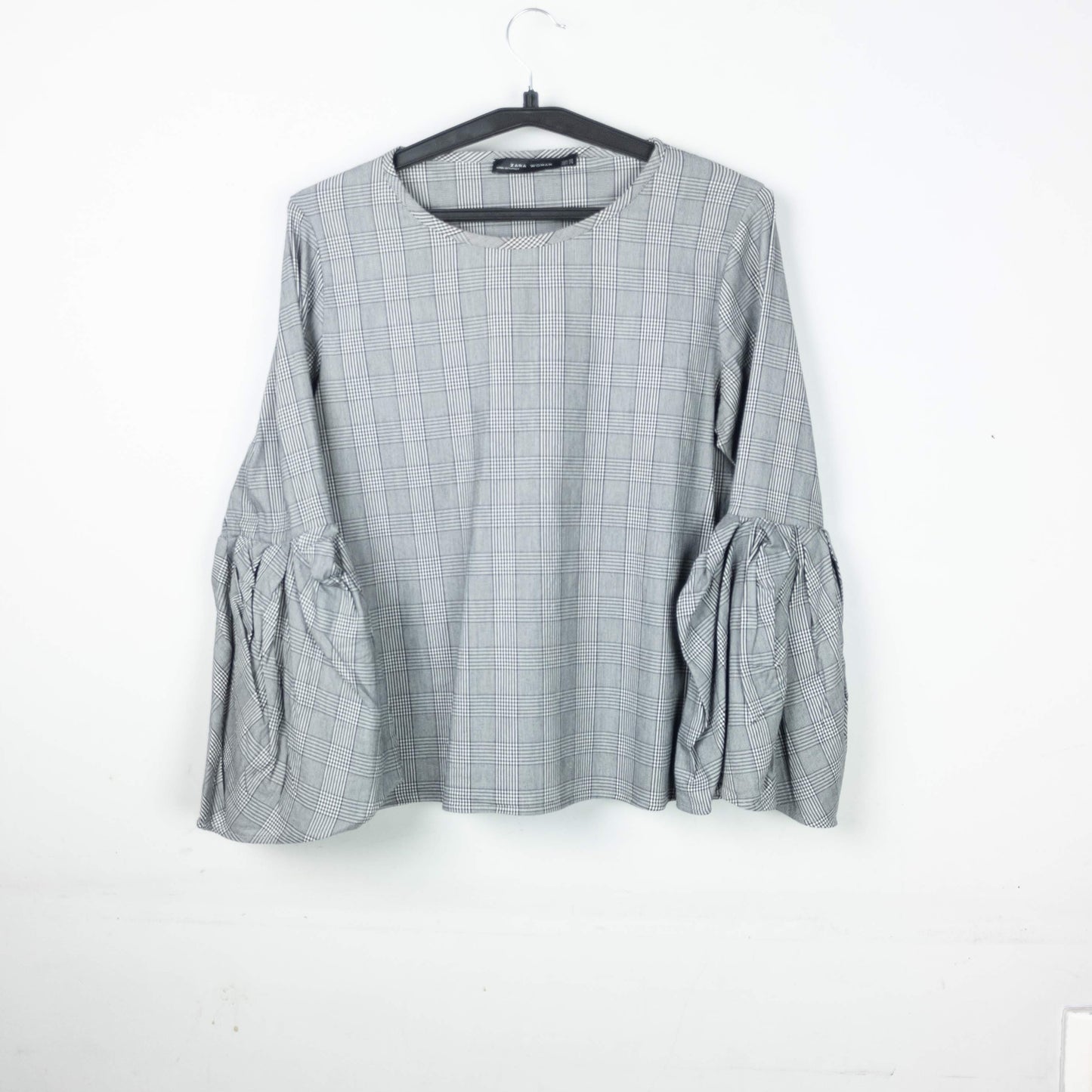 Plaid Bell Sleeve Top