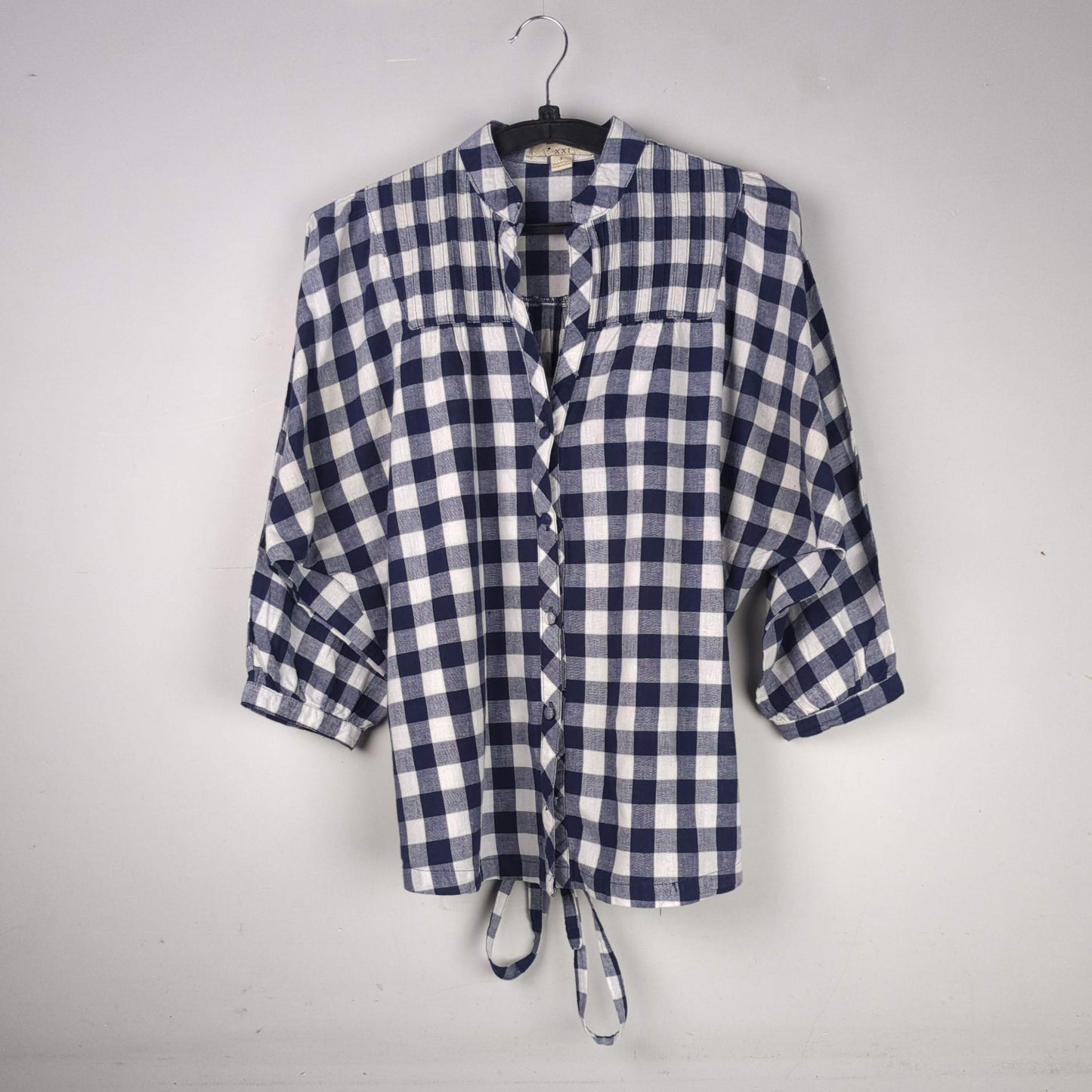Plaid Button-Down Blouse