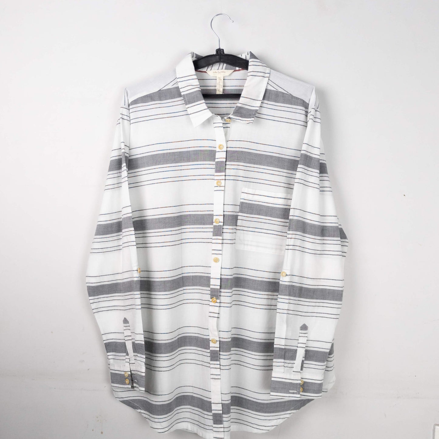 Horizontal Striped Button-Down Shirt