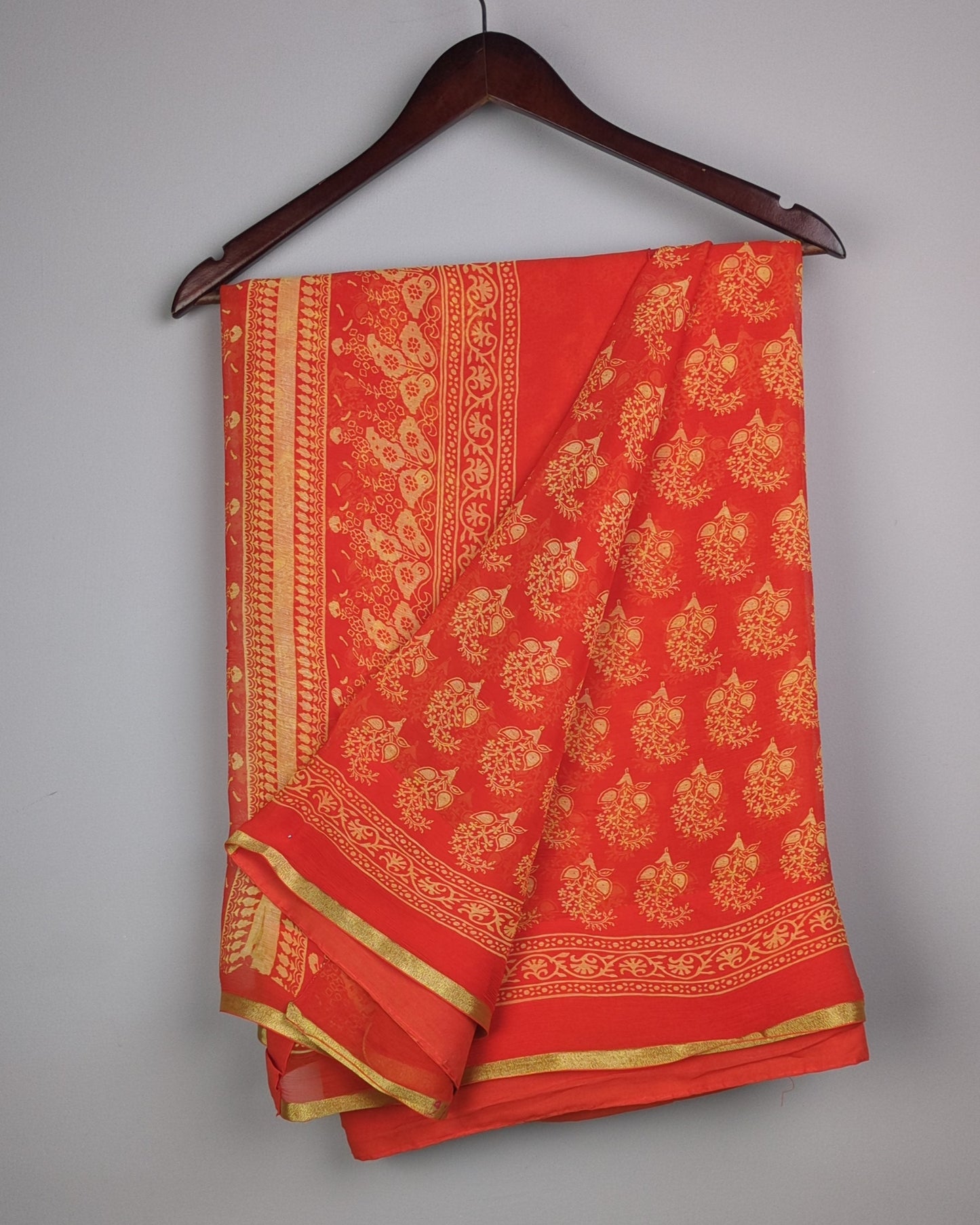 Orange Chiffon Saree