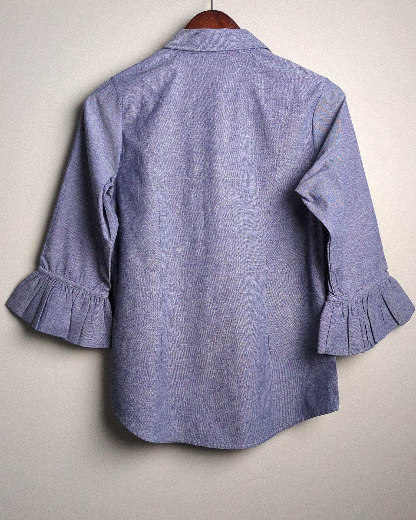 Gretchen Scott Blue Button Blouse