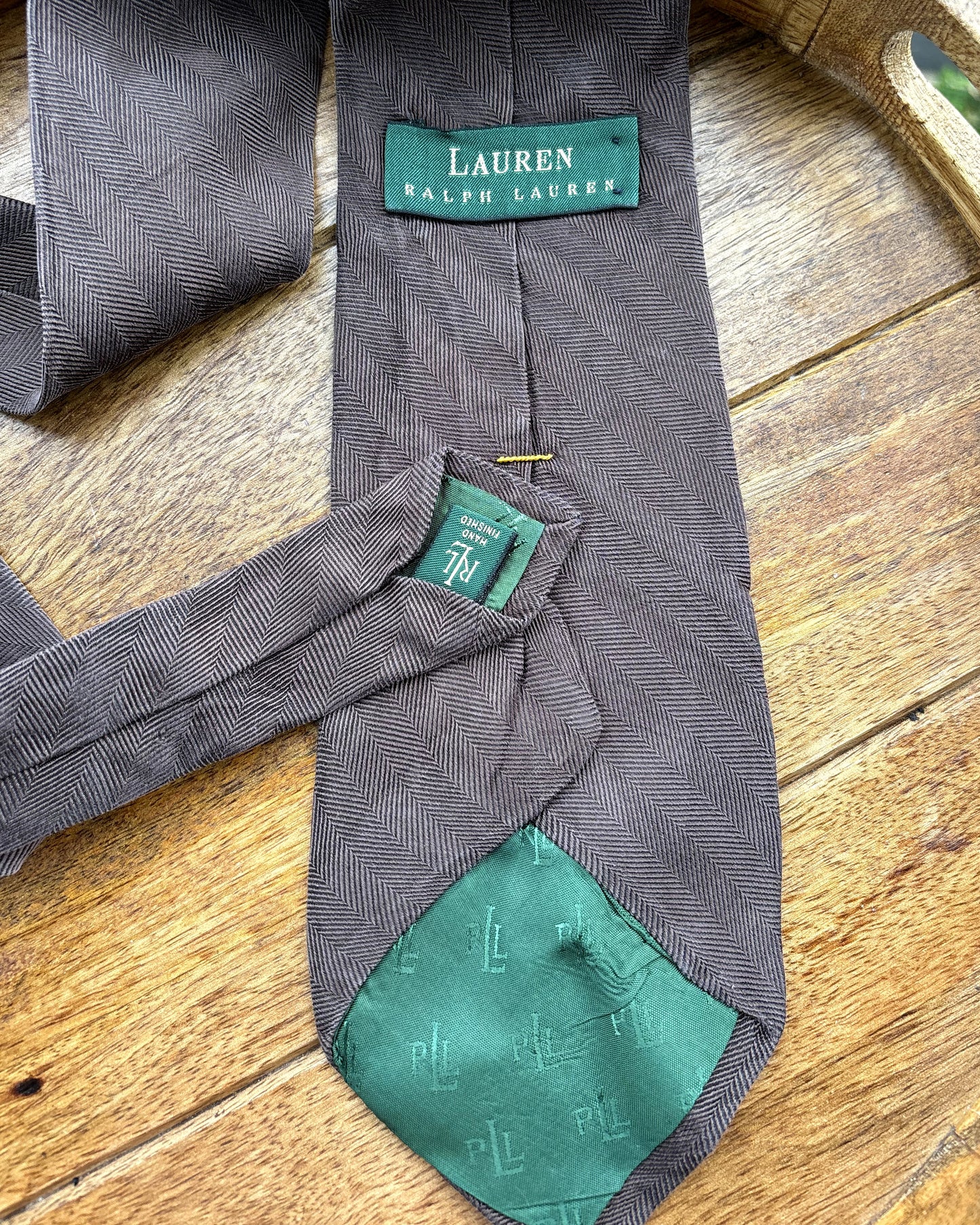 Lauren Brown Solid Silk Necktie