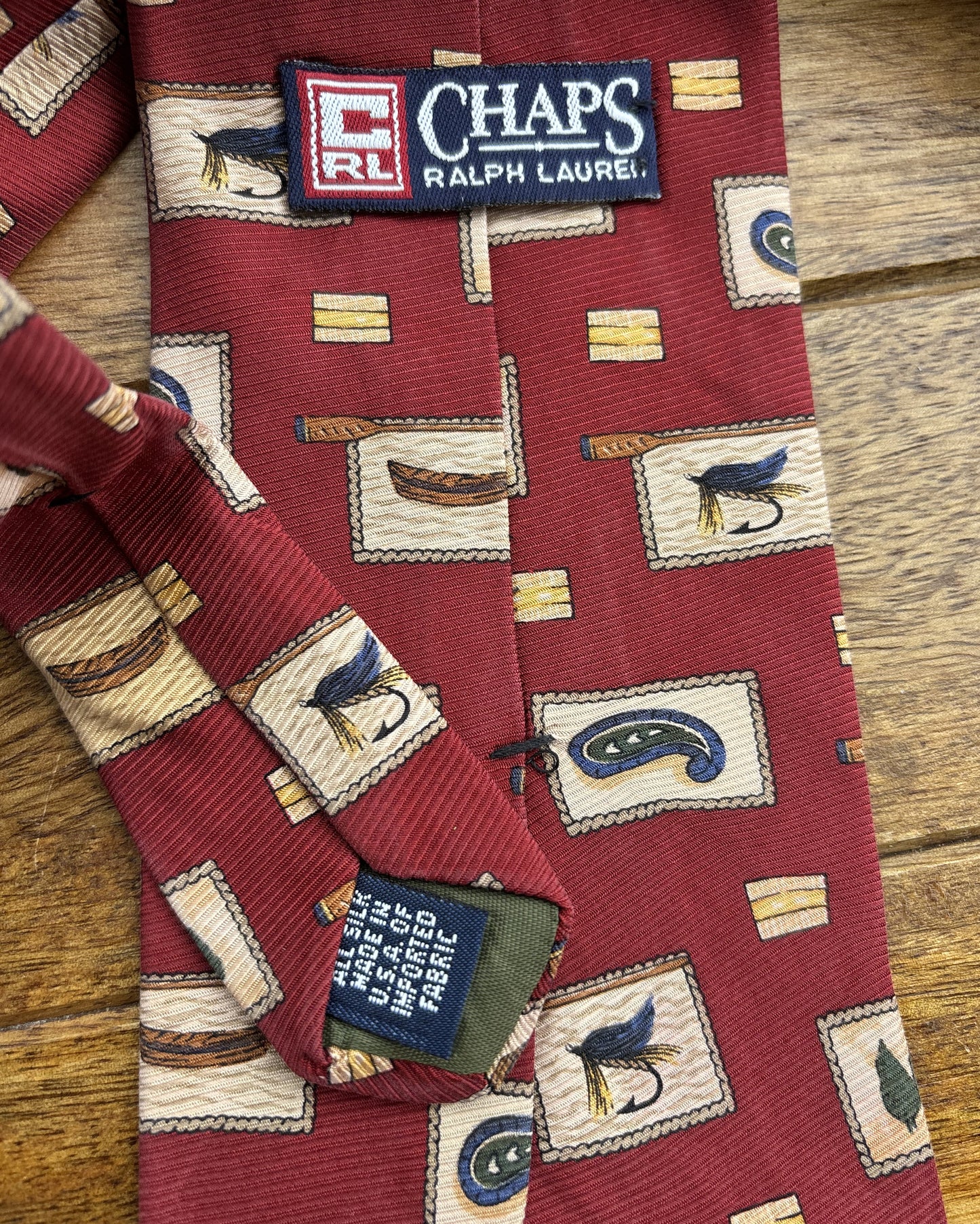 Chaps Ralph Lauren Red Graphic Silk Necktie