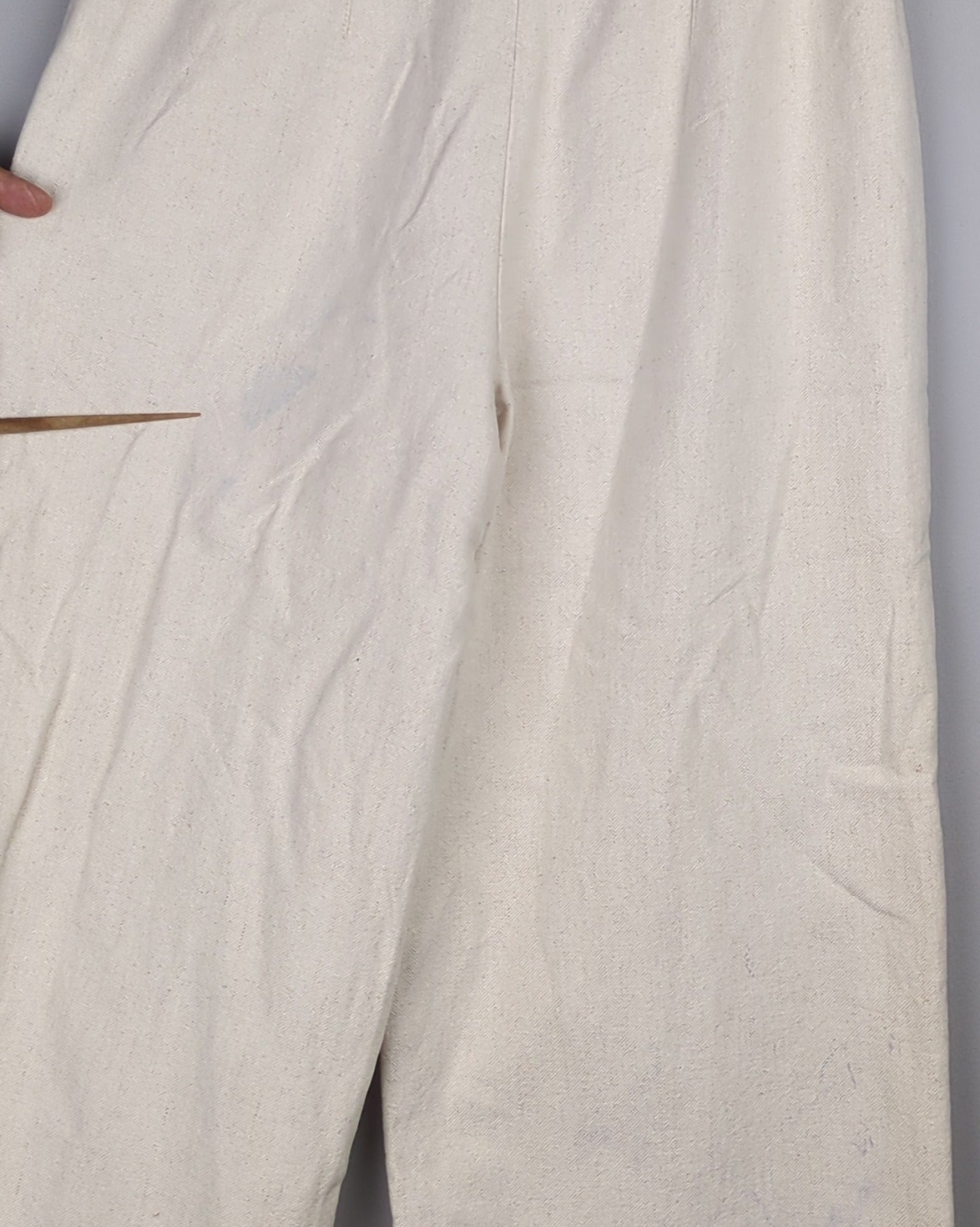Beige High-Waist Trousers