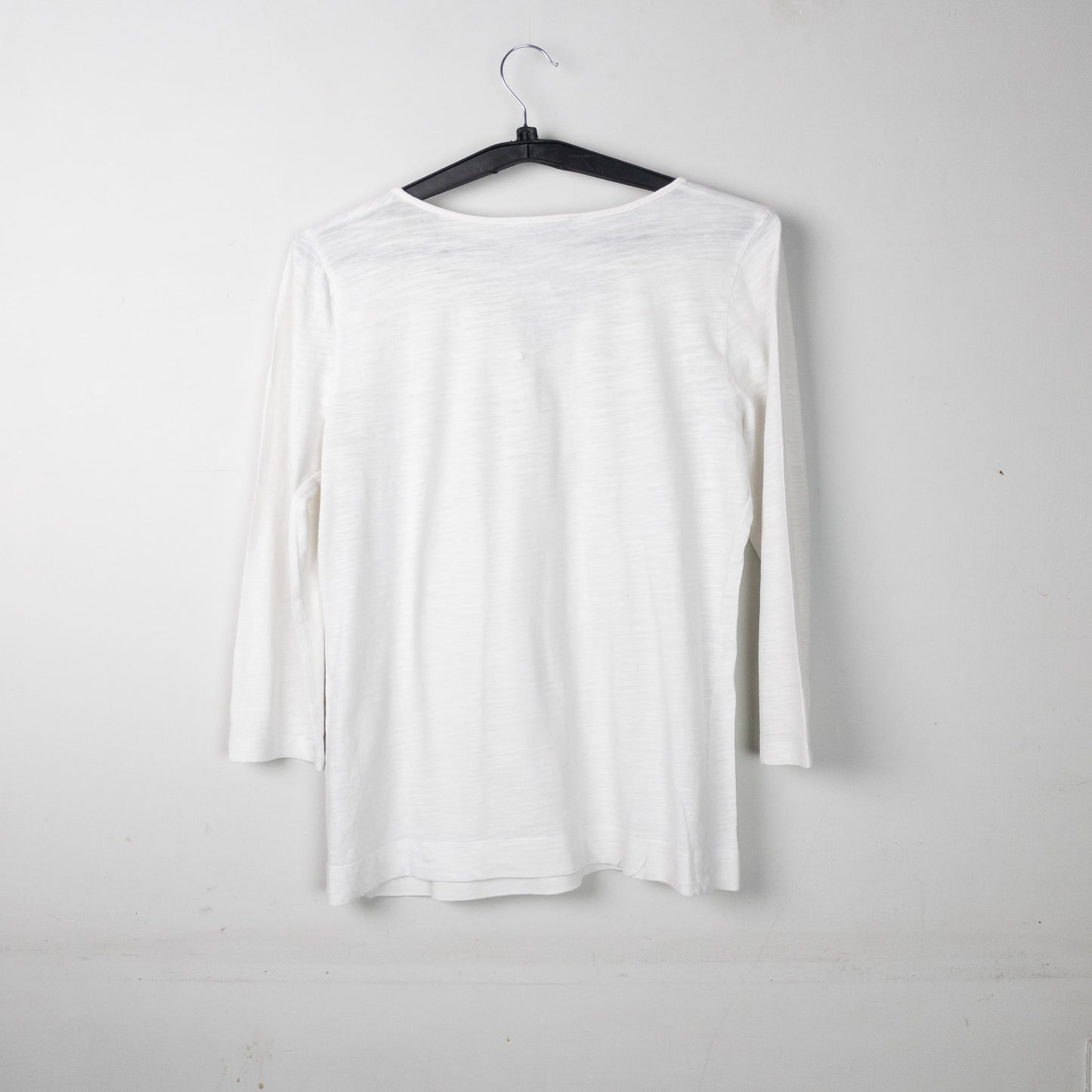 White Henley Long Sleeve Top