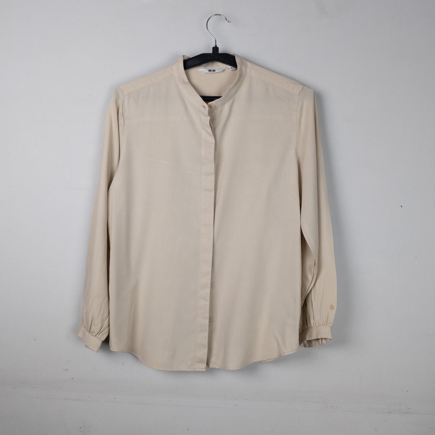 Women's Collarless Button-Down Shirt
