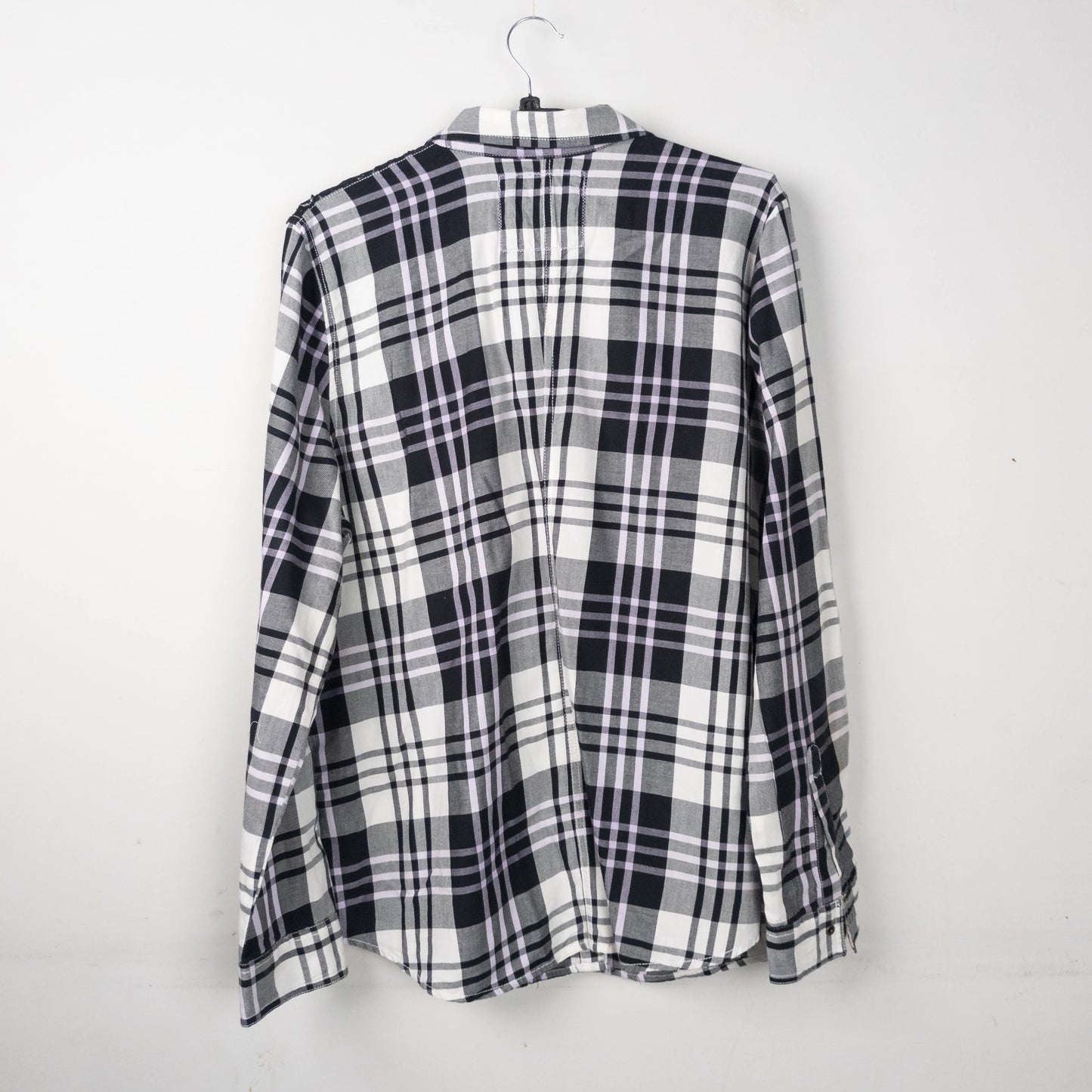 Plaid Lace Button-Up Shirt