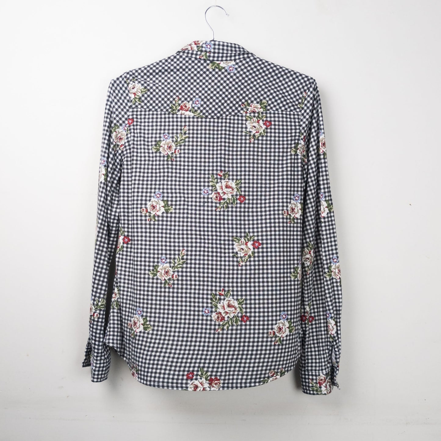 Floral Embroidered Gingham Shirt