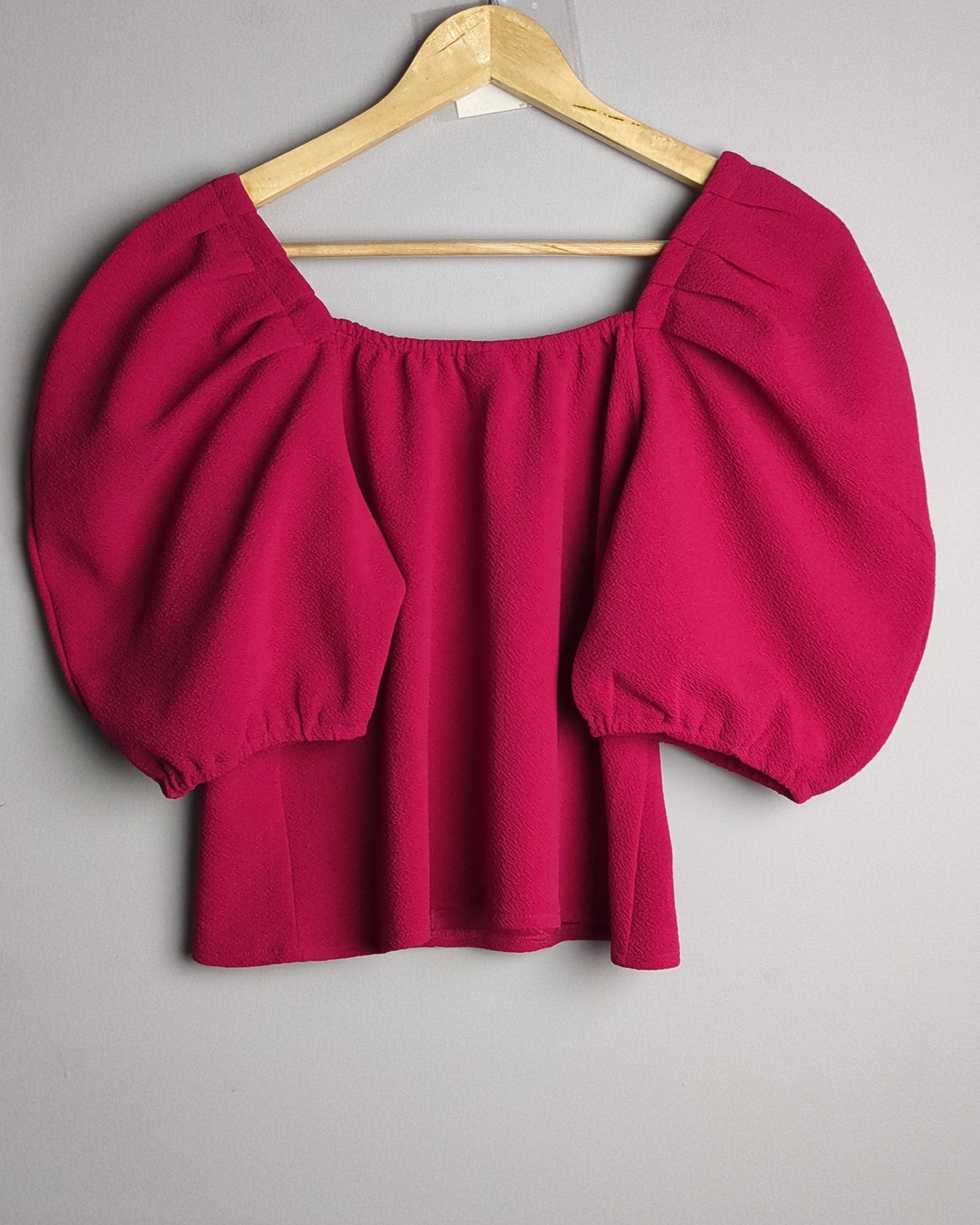 Athena Pink Puff-Sleeve Top