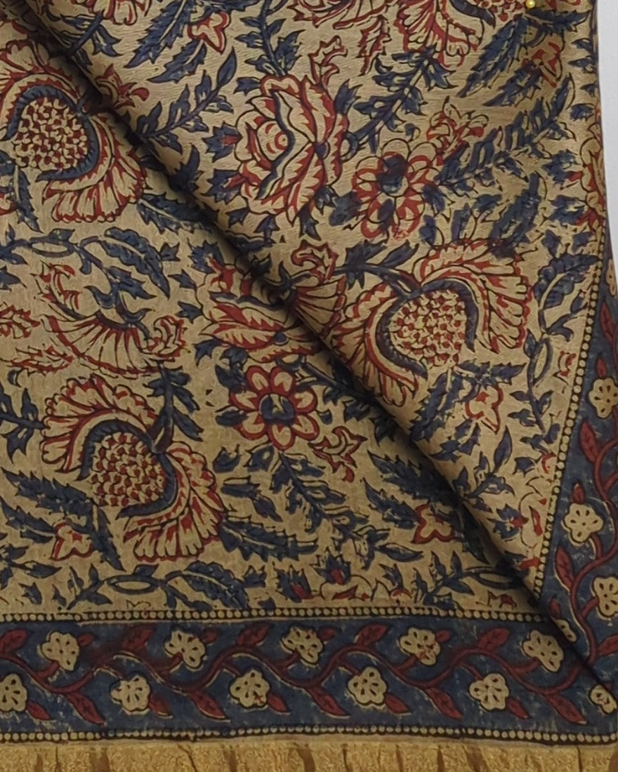 Beige Printed Saaree