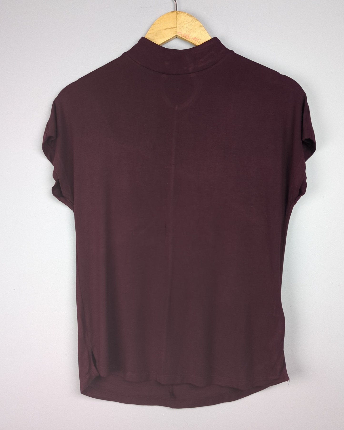 Cottonworld Wine Mock-neck Top