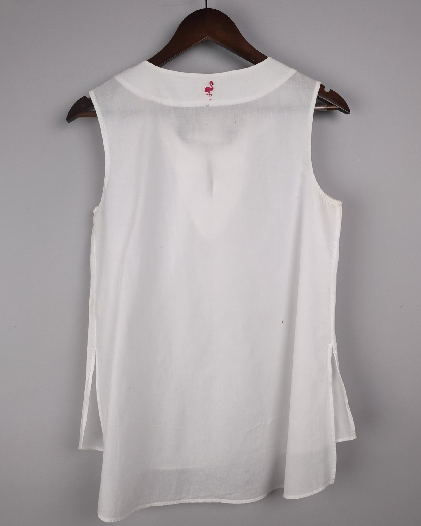 Nicobar White Sleeveless Blouse