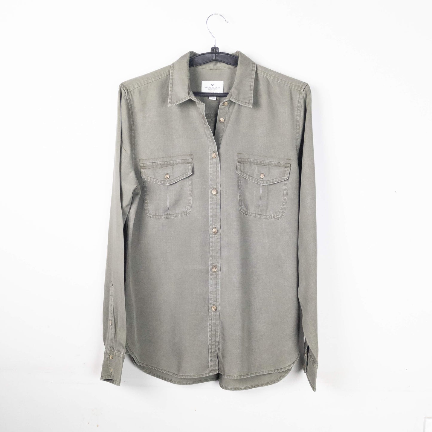 Solid Button-Up Shirt