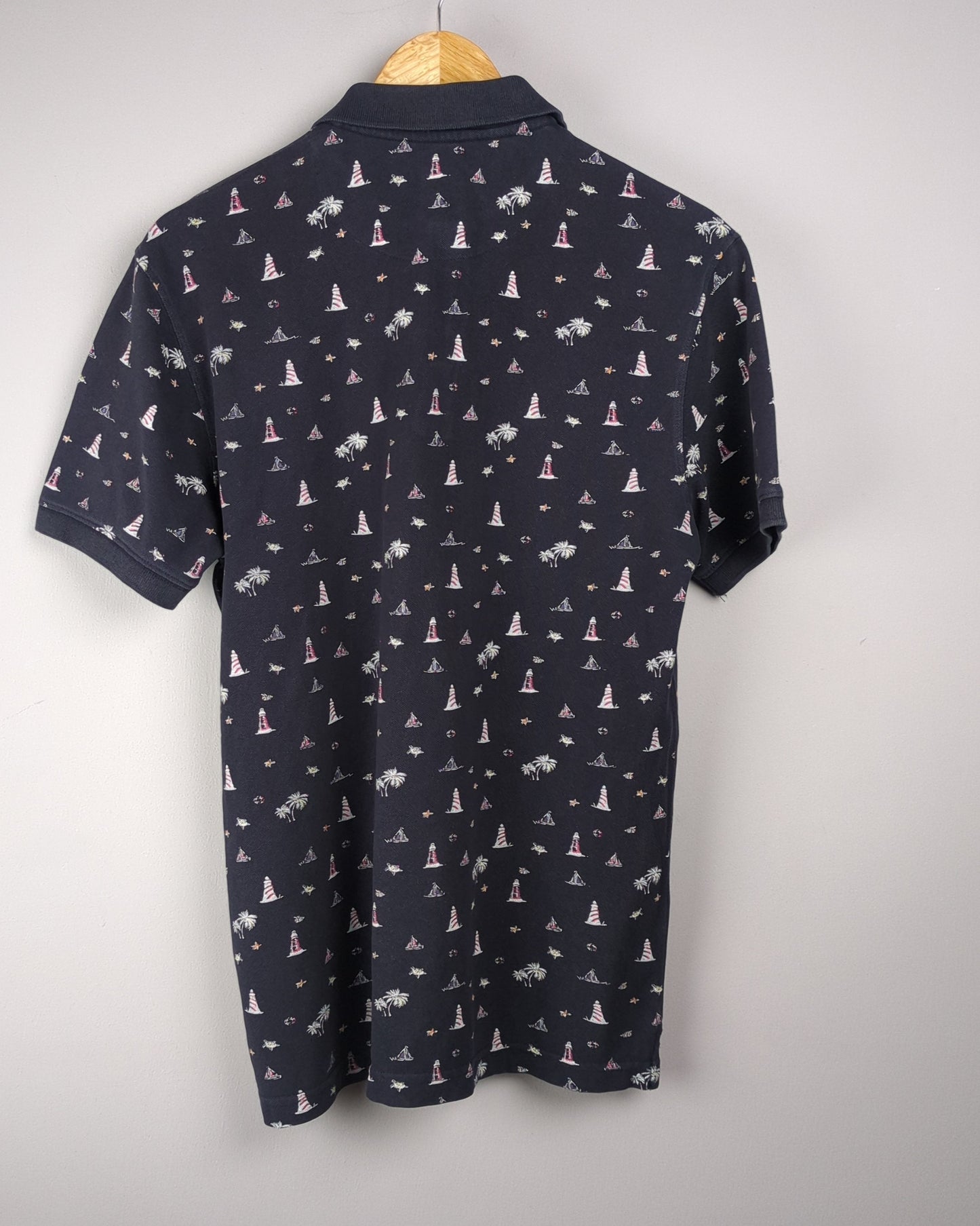 Cotton World Blue Printed Polo