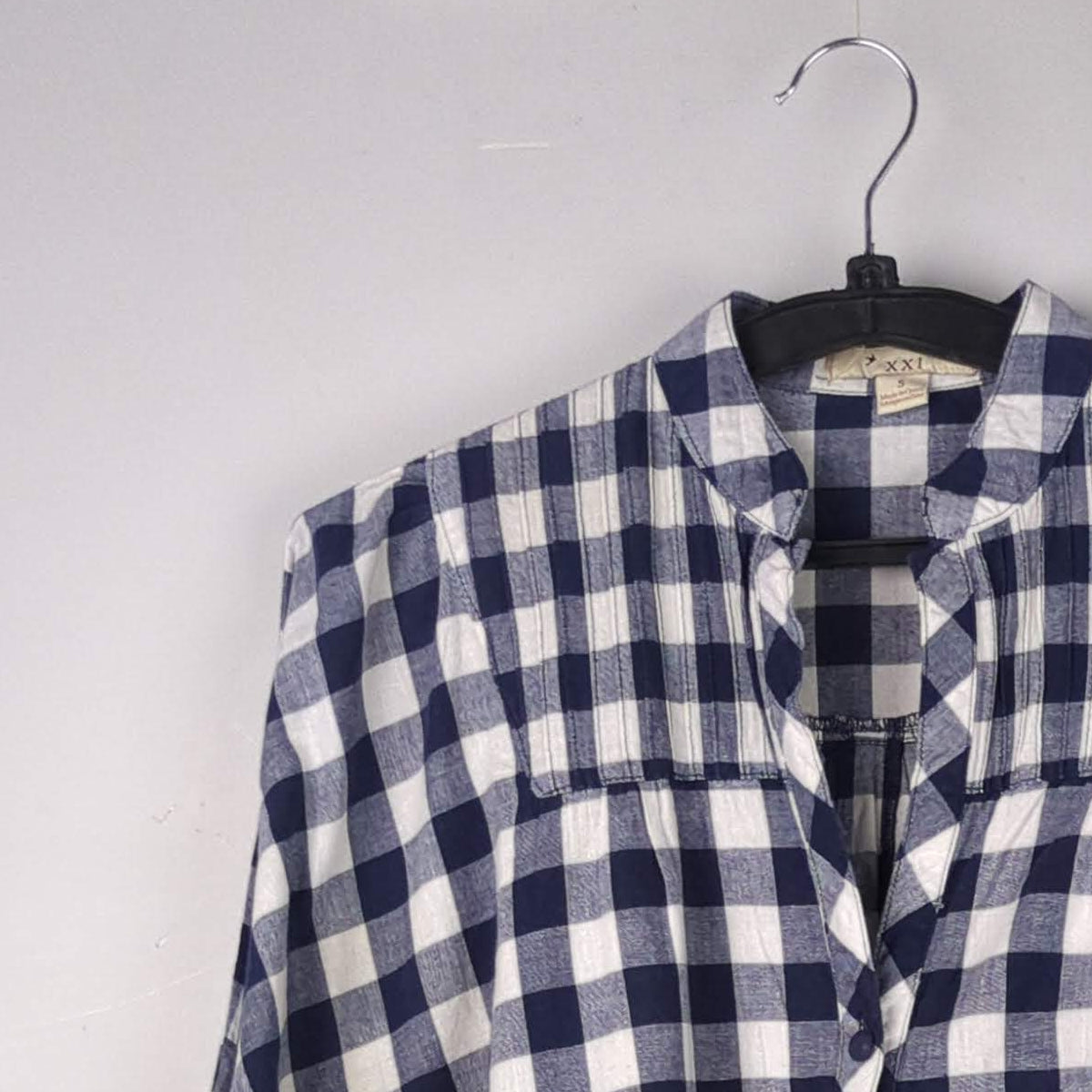 Plaid Button-Down Blouse