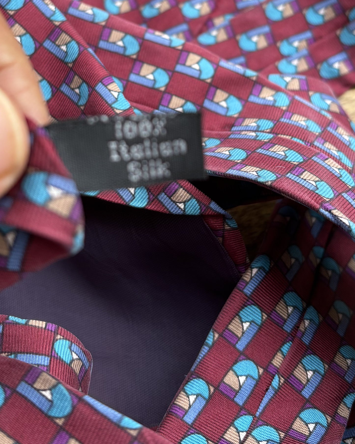 Ruffini Wine Graphic Silk Necktie