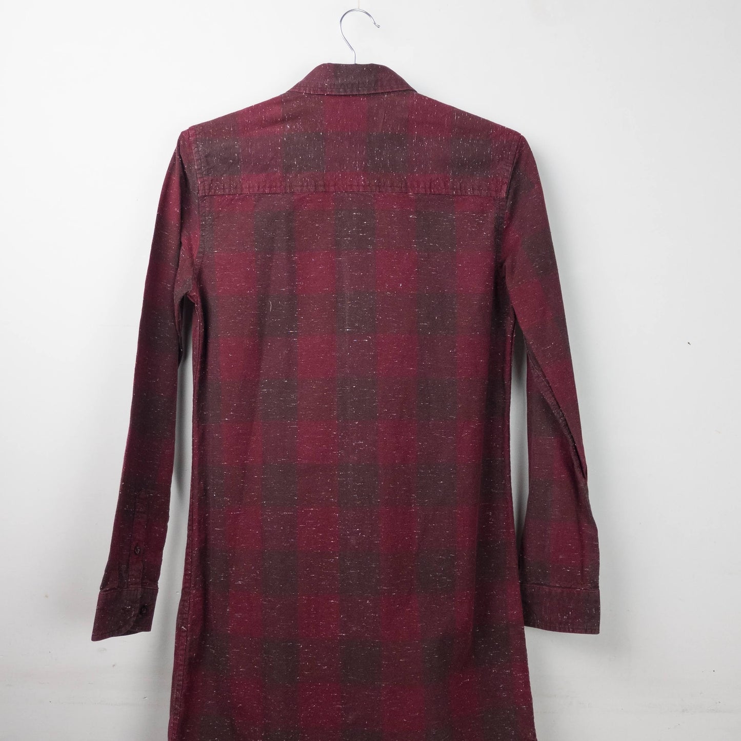 Burgundy Speckled Button-Up Shirt