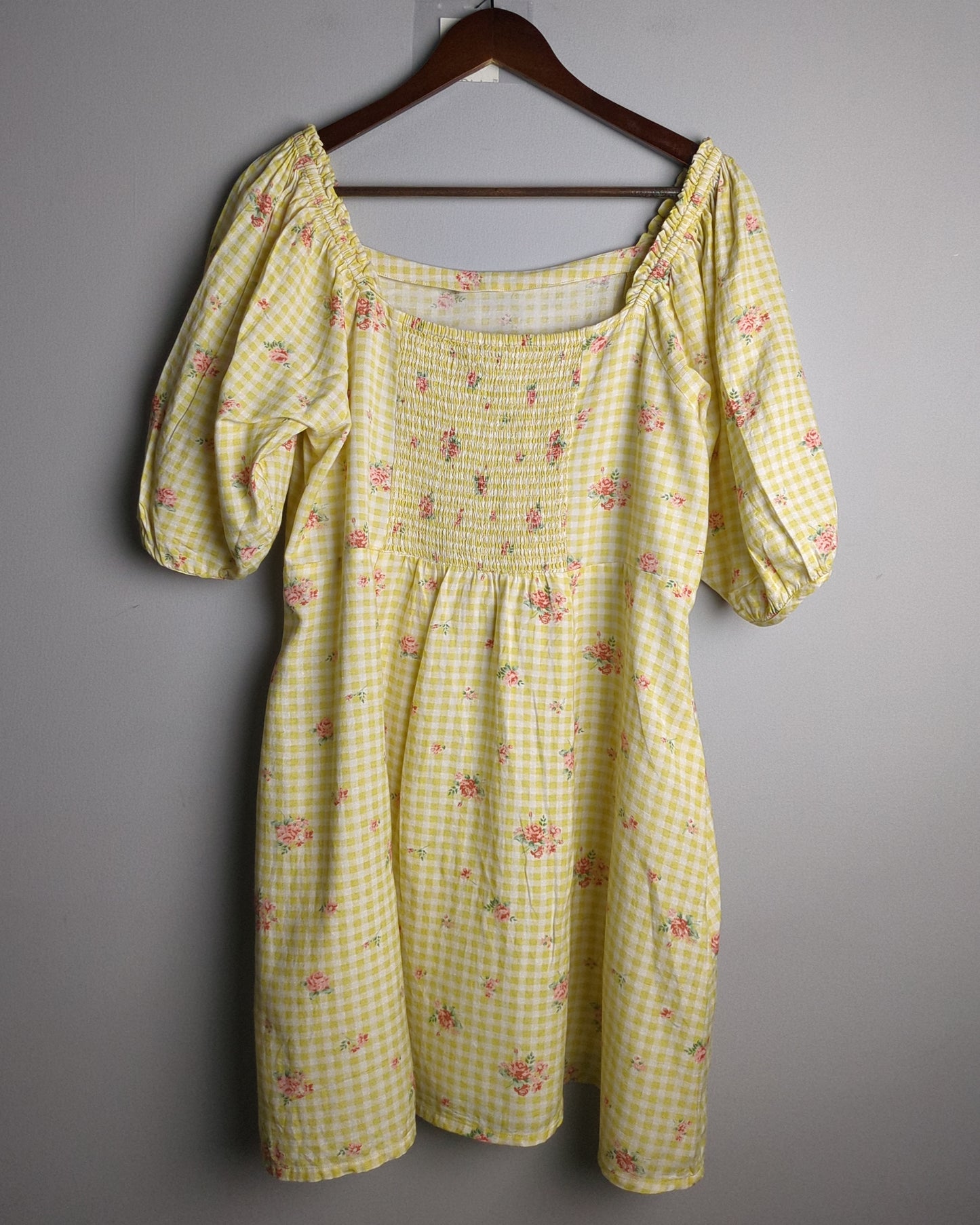 And Beige Gingham Dress