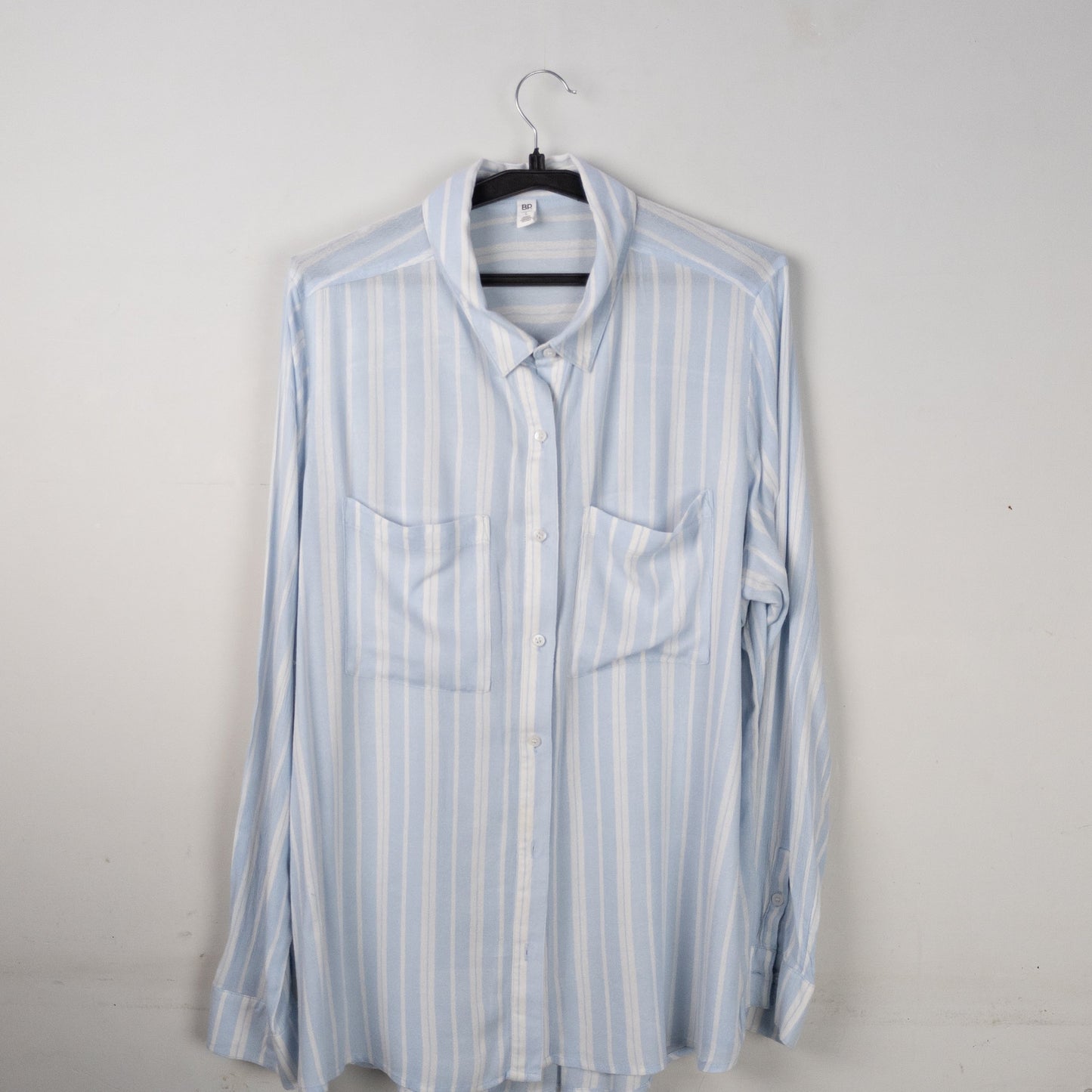 Blue - White Striped Button-Up Shirt