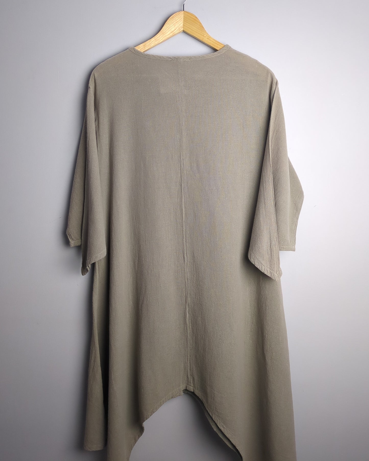 Oho My Gauze Beige Buttoned Dress
