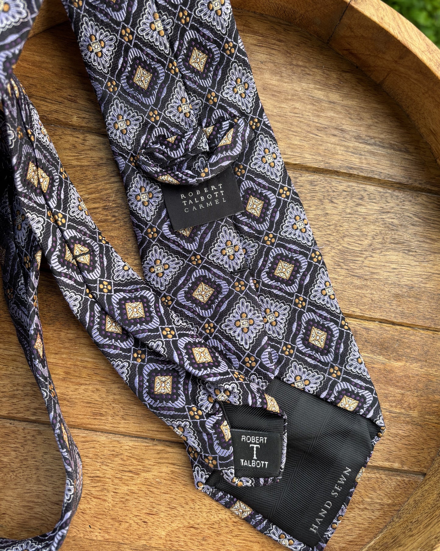 Robert Talbott Purple Geometric Silk Necktie