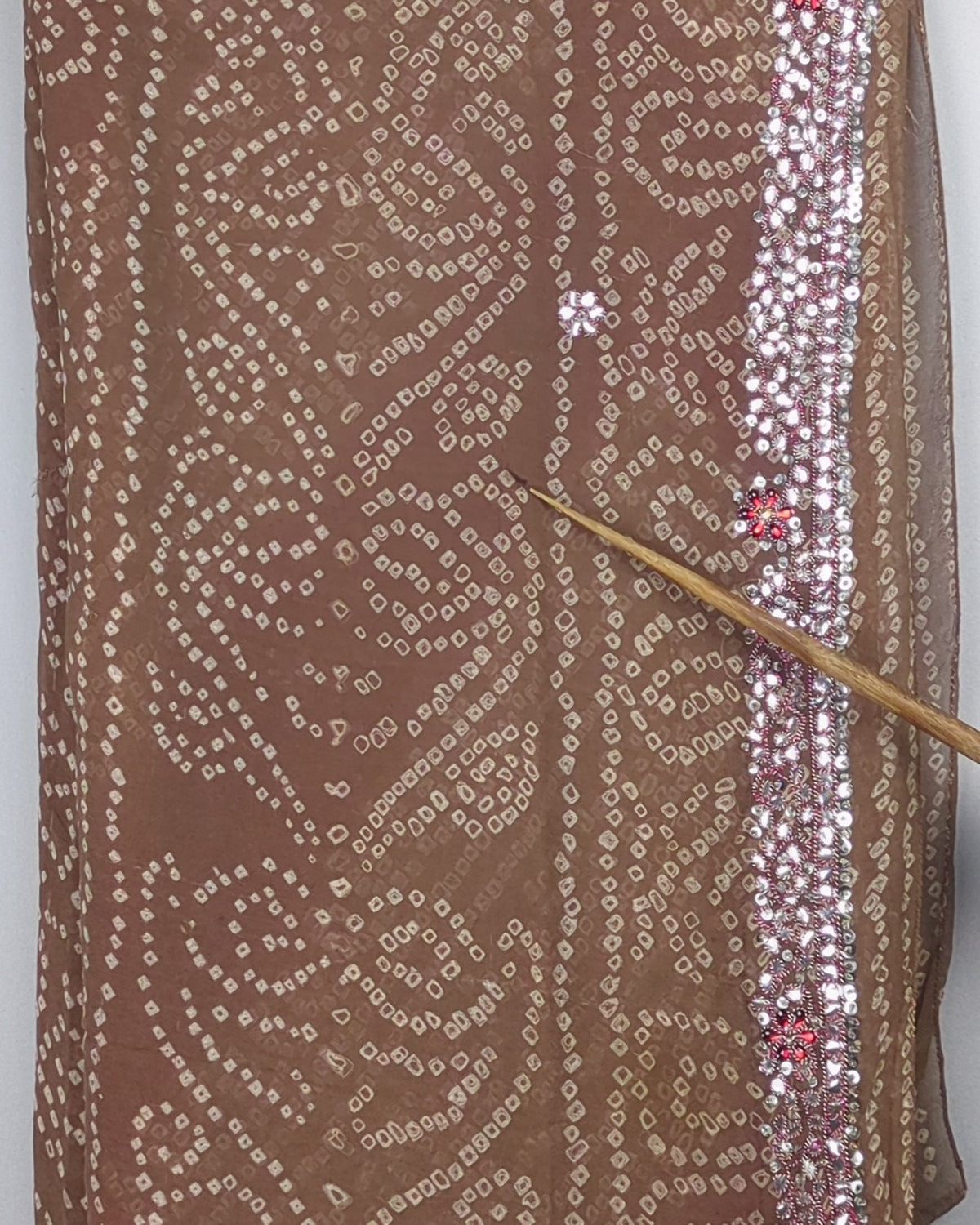 Brown Embellished Saree