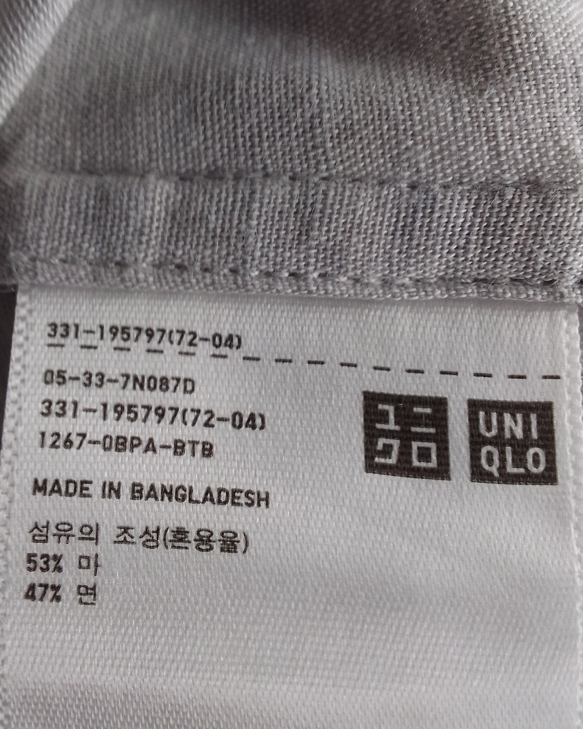 Uniqlo Gray Mandarin Shirt