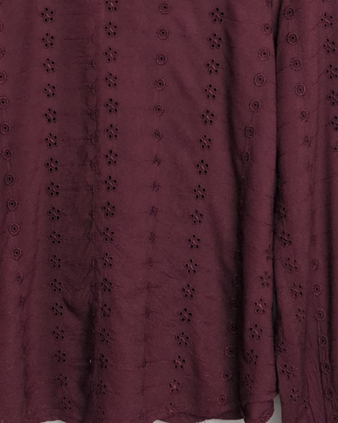 Wine Eyelet Blouse