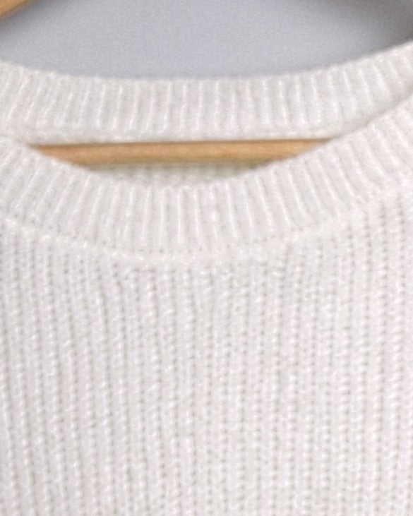 White Ruffle Sweater