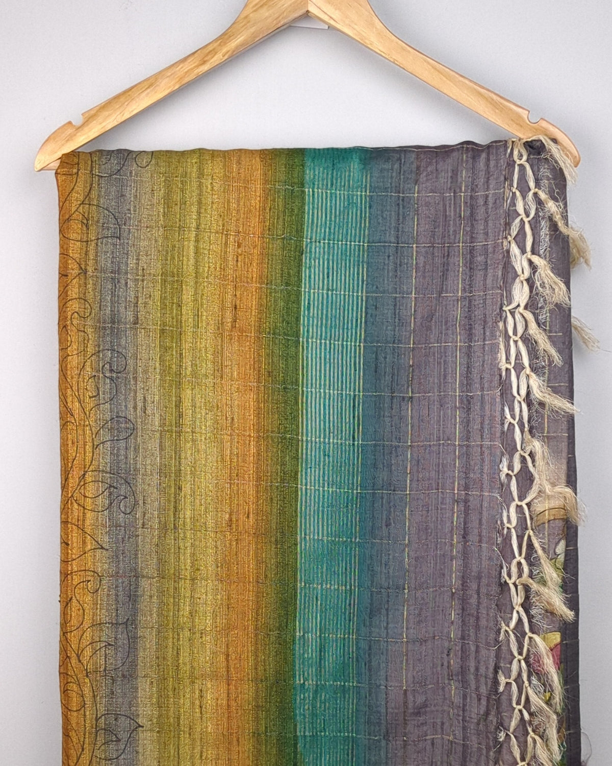Beautiful Tussar Silk Striped Saree