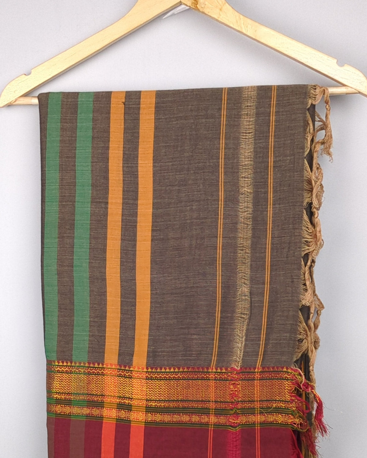 Brown Striped Saree