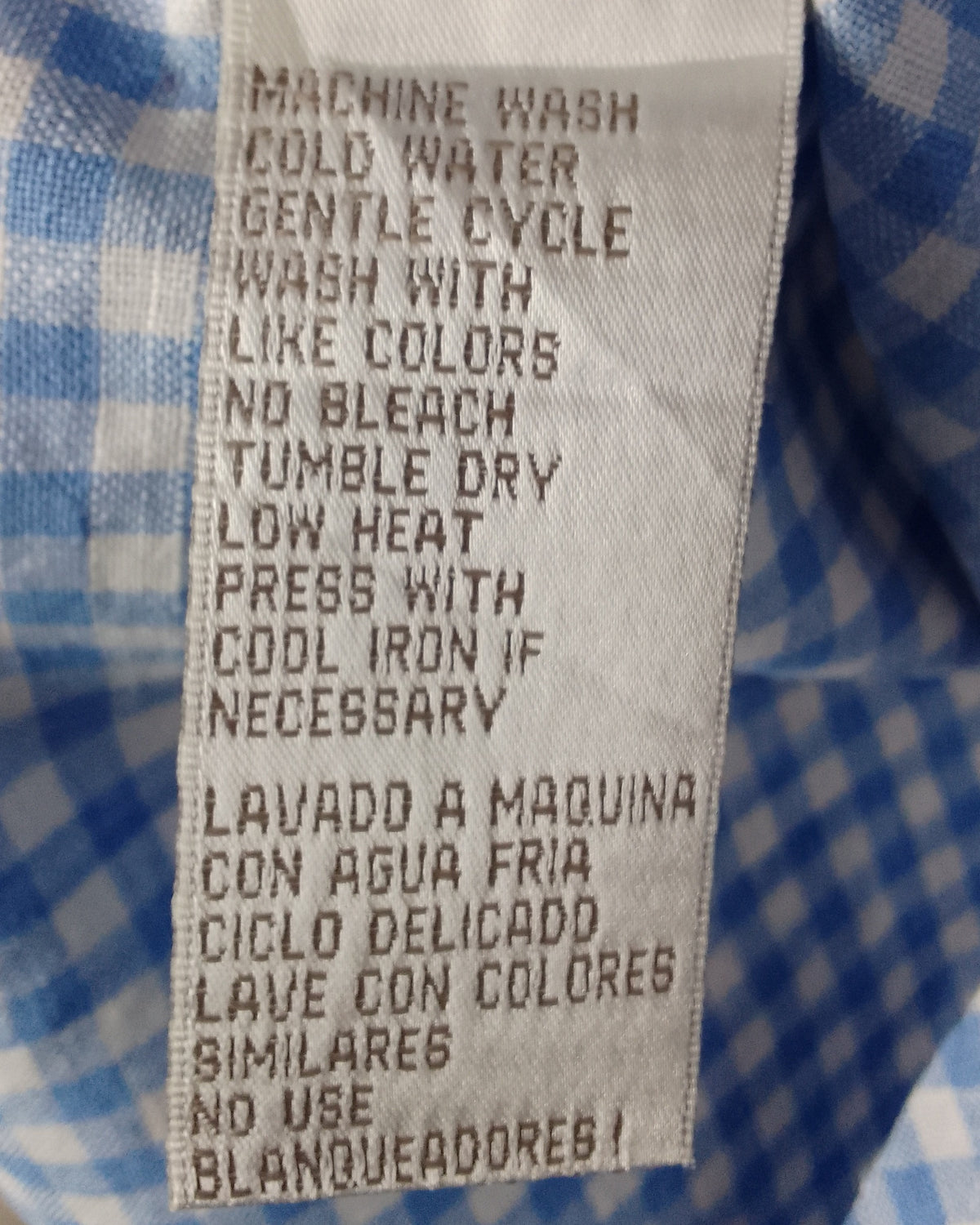 Jones New York Blue Gingham Shirt