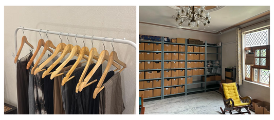 rescue rack, clothes with imperfections