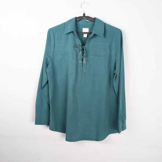 Long Sleeve Lace-up Shirt