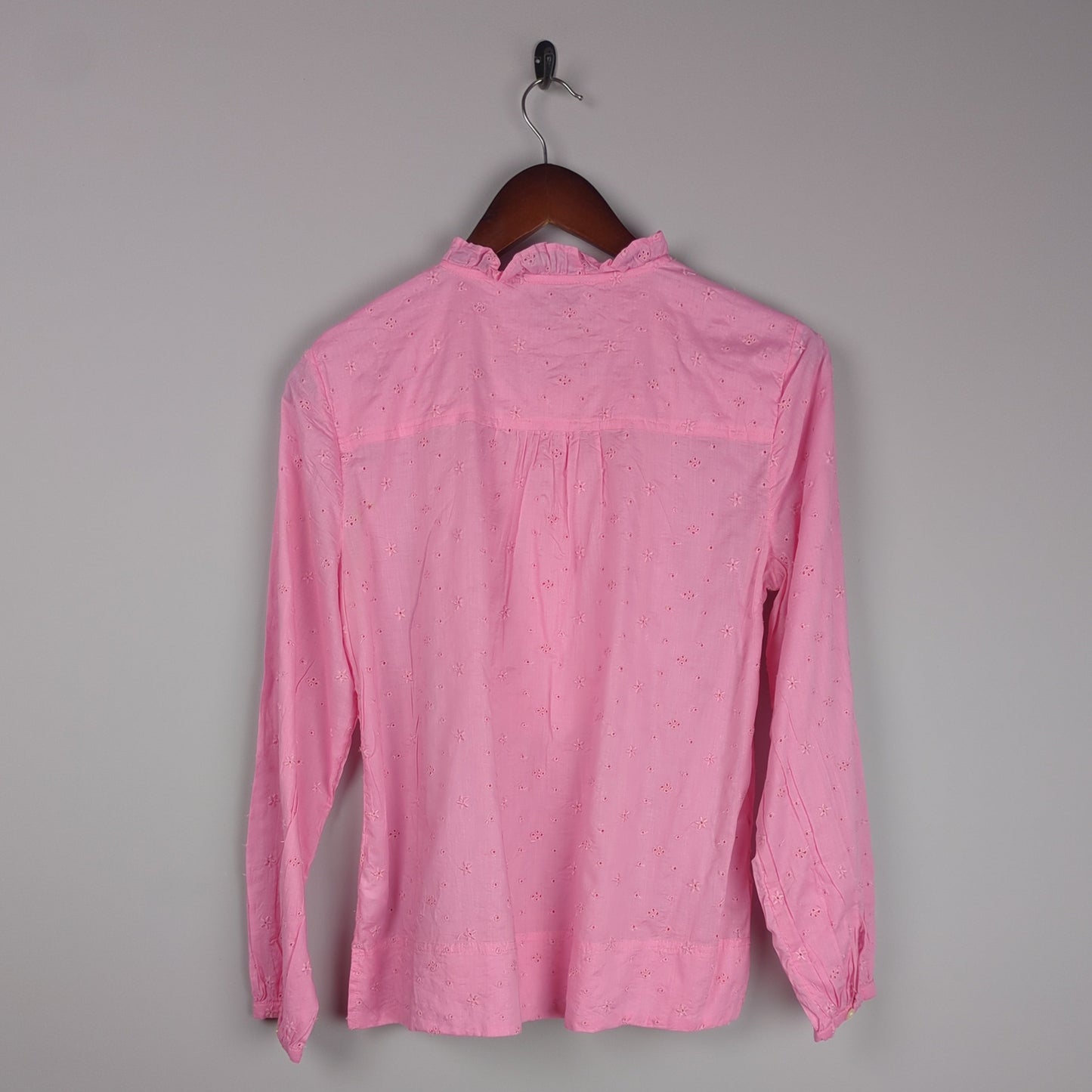 Pink Embroidered Long Sleeve Blouse