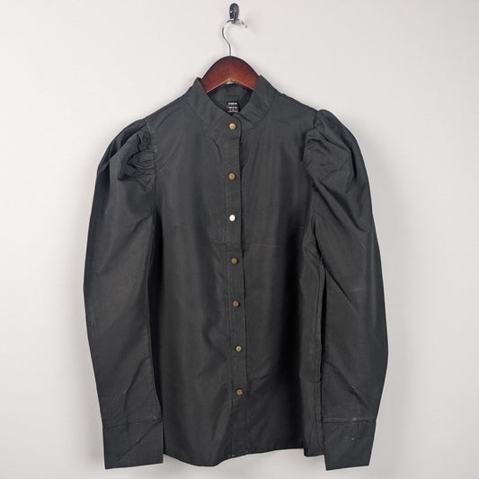 Black Button-Down Blouse