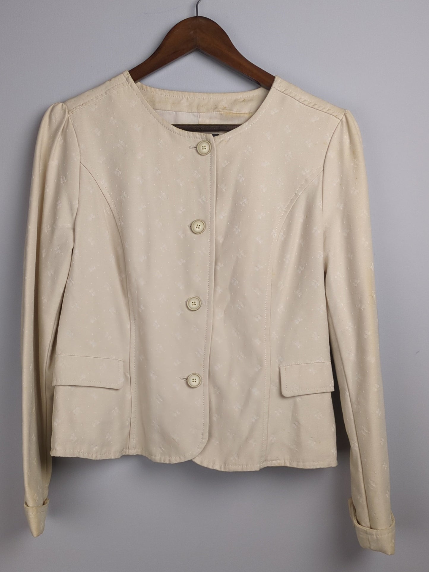 Cream Pattern Shacket - Stained