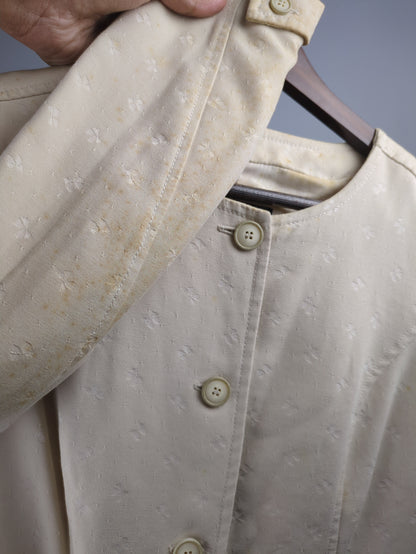 Cream Pattern Shacket - Stained