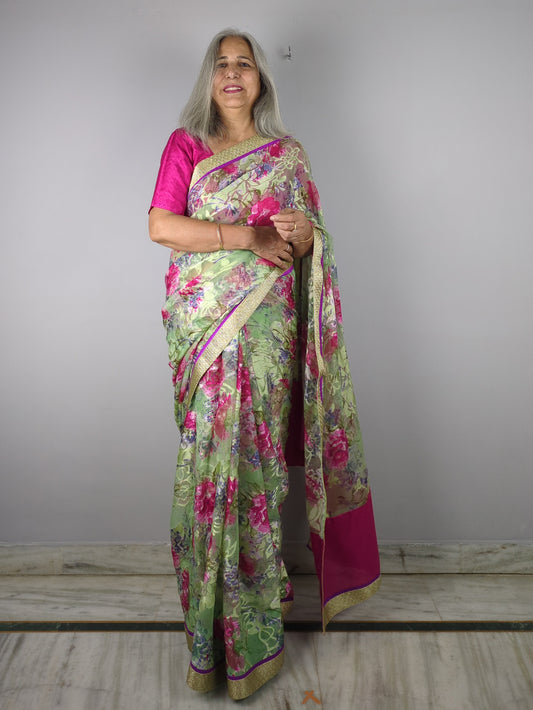 Wine Floral Saree