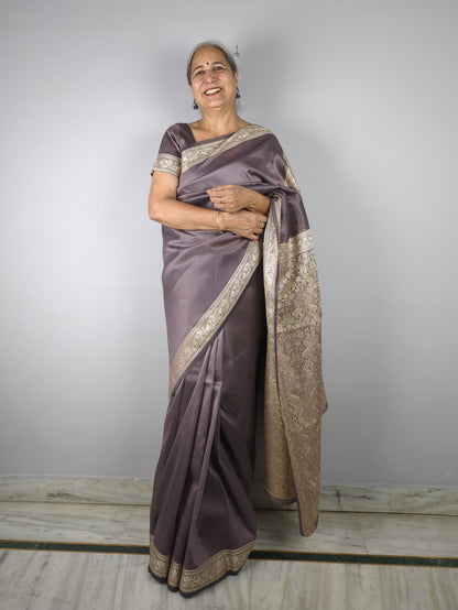 Purple Floral Saree
