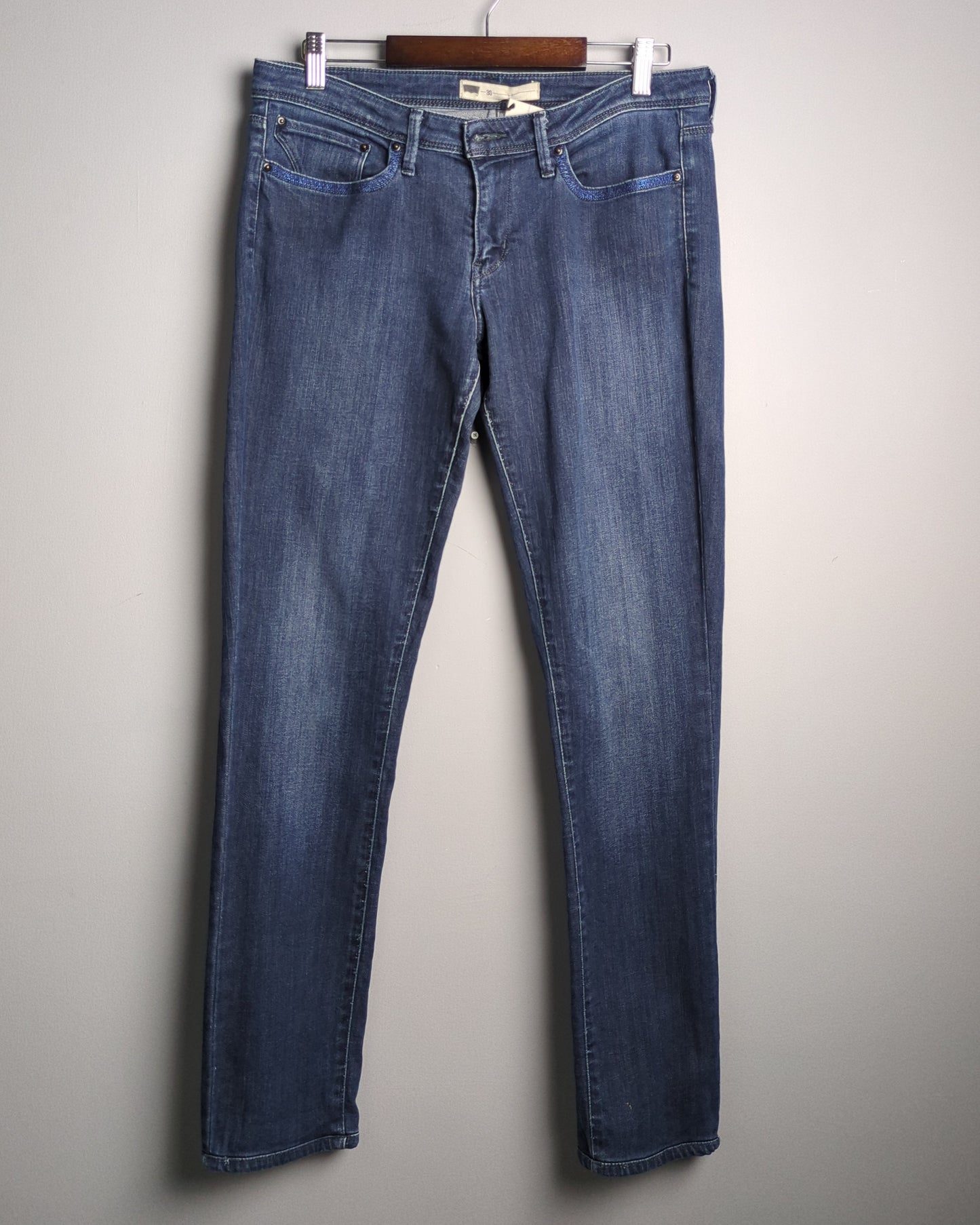 Levis Slim Fit Navy Blue Washed Jeans